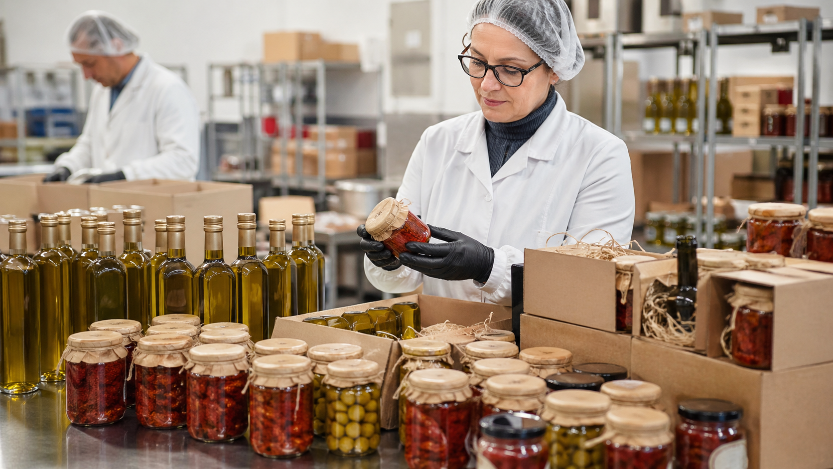 Italienischer Produzent bereitet Produkte für den Export vor